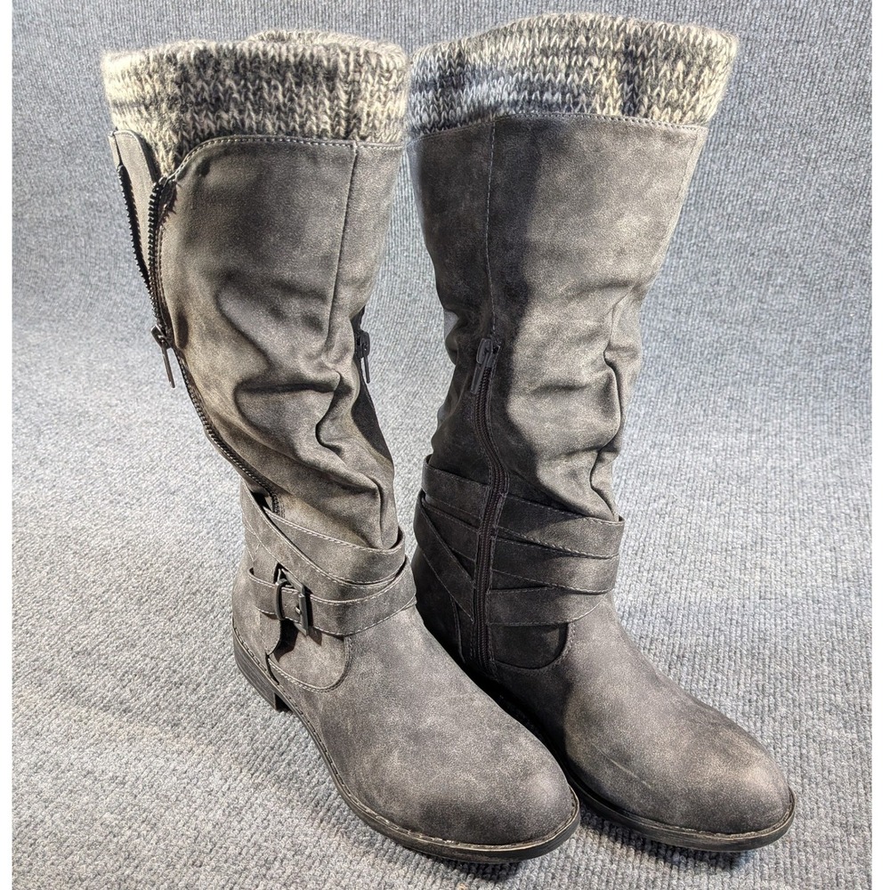 Zanadee Tall Slouchy Knit Trim Boots Women Size 8